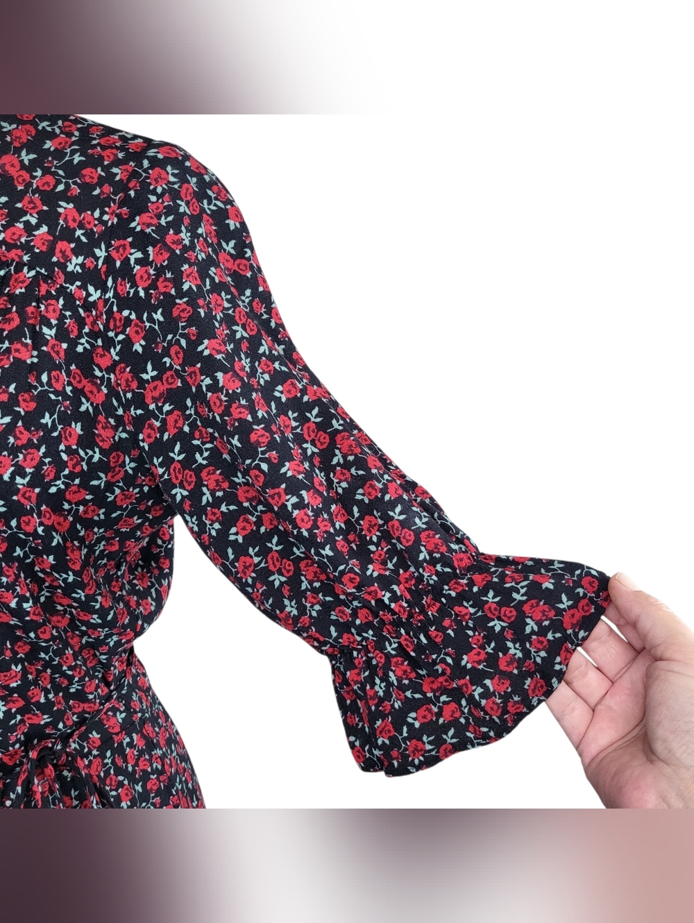 Reformation Judith Mabel Ditsy Floral Maxi Wrap Dress Viscose Size M - Picture 5 of 15